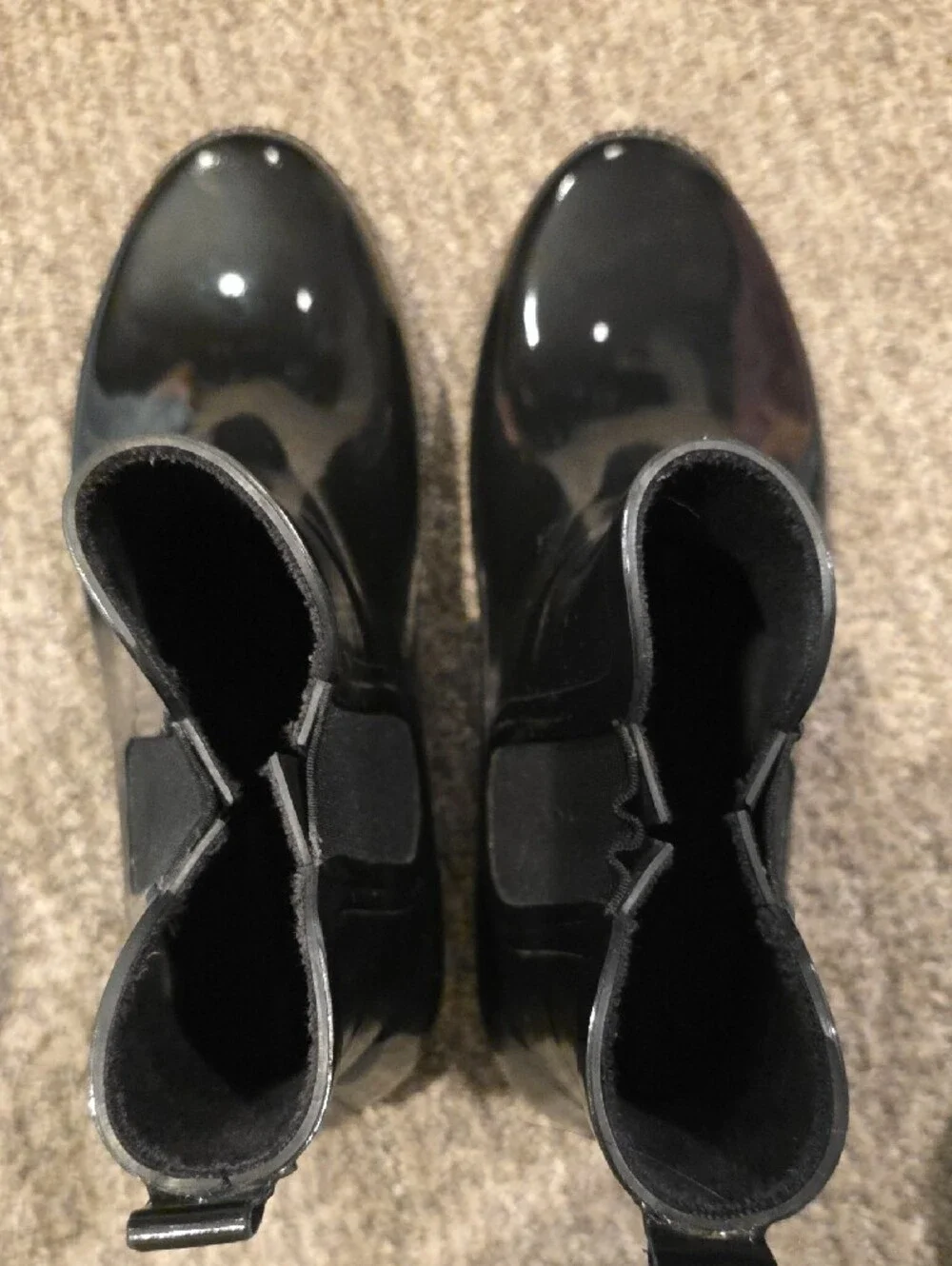 Michael Kors Black Glossy Chelsea Waterproof Booties Size 9